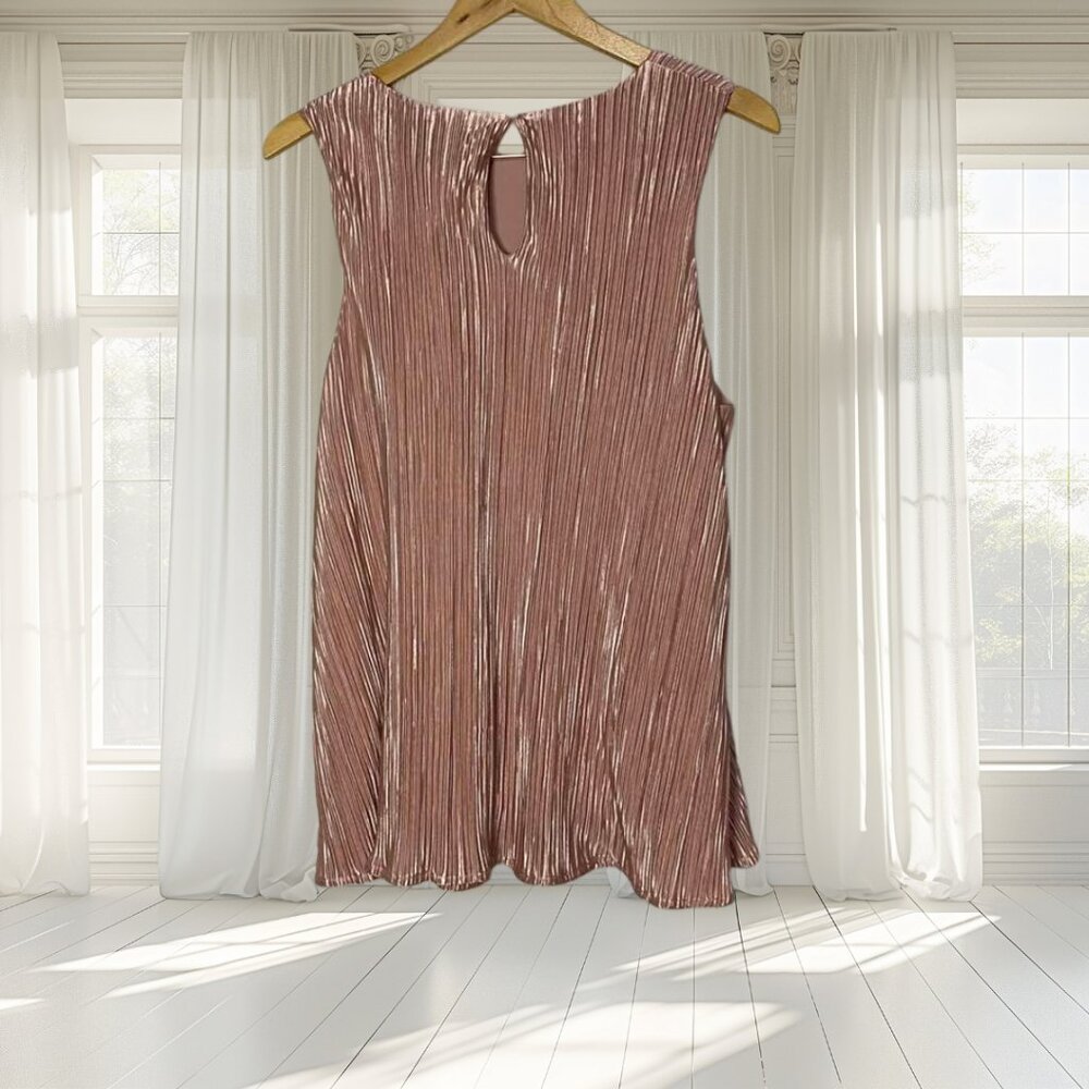 NWT A New Day Blush Pink Pleated Swing Top Sleeveless Keyhole Back Large - Picture 5 of 15